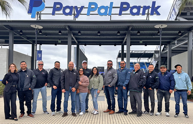 Scudder Roofing team at PayPal Park