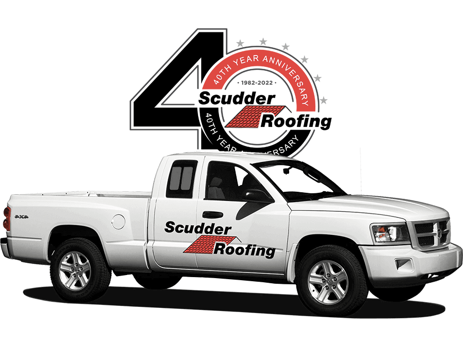 Scudder Roofing work truck