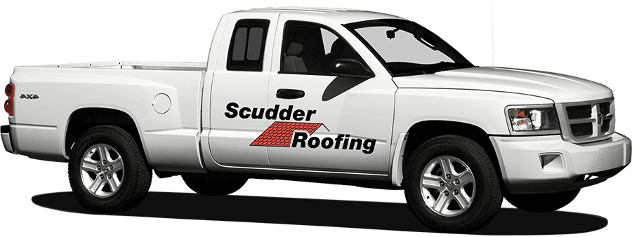 Scudder Roofing work truck