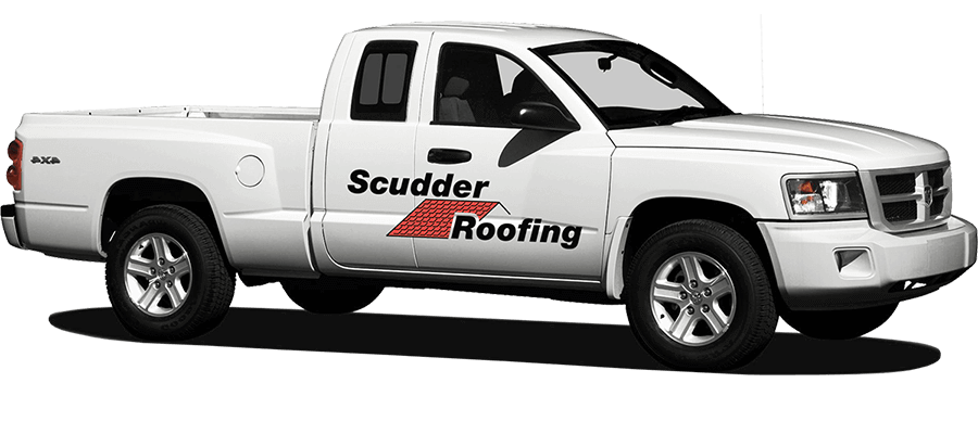 Scudder Roofing work truck